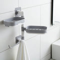 Suport Organizator Baie cu 2 Rafturi Rotative și Suport Prosoape