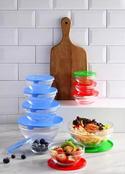 Set Boluri cu Capace – Recipiente pentru Depozitare Alimente, 5 Bucăți