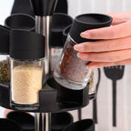 Set Organizator Condimente Rotativ – Suport 360° cu 6 Recipiente Incluse