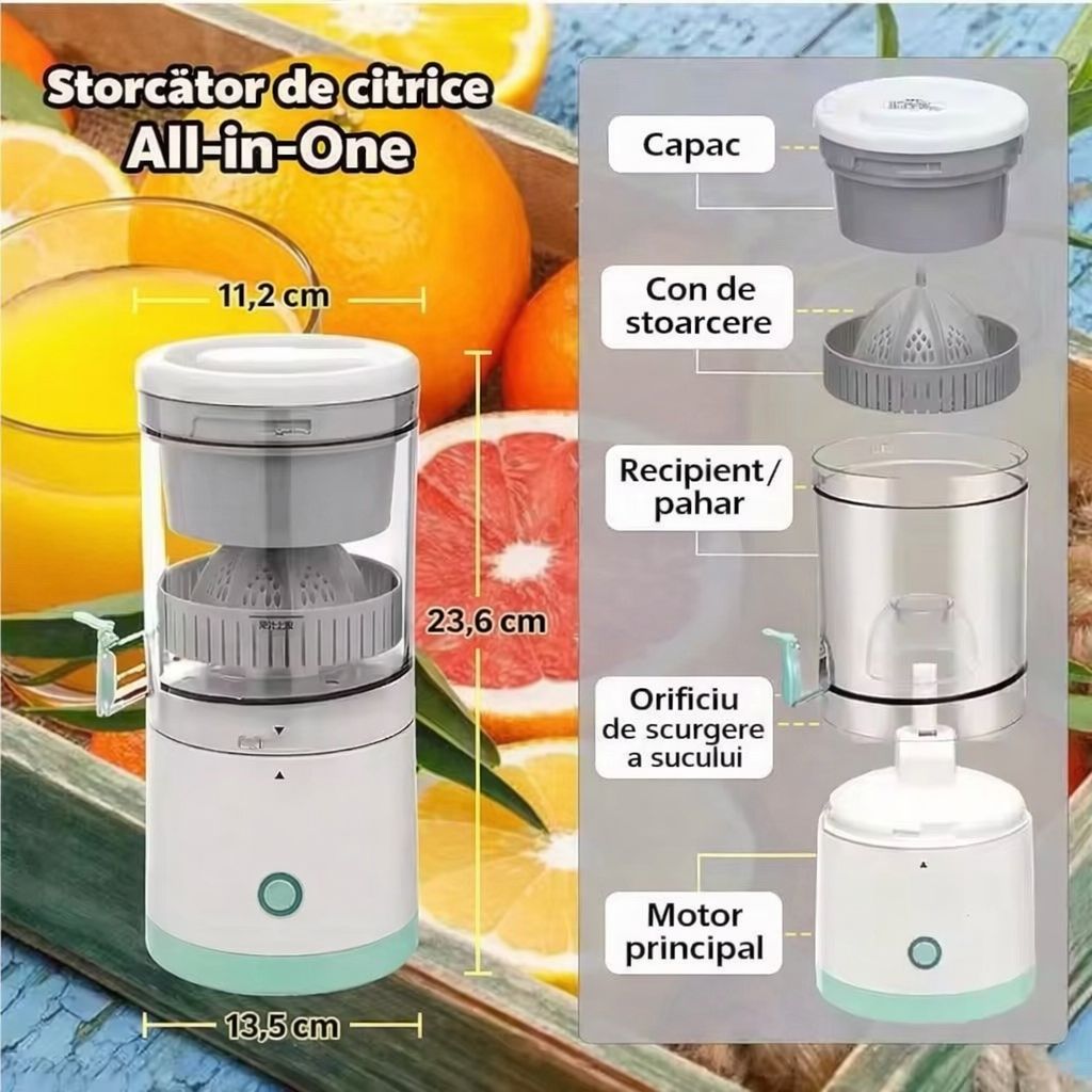 Storcător electric de citrice portabil