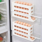 Organizator Ouă Frigider cu Rulare Automată – Suport Economisire Spațiu