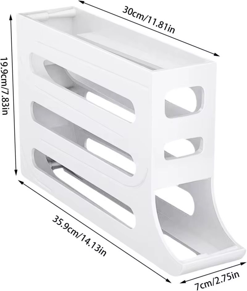 Organizator Ouă Frigider cu Rulare Automată – Suport Economisire Spațiu