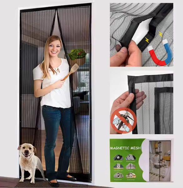 Plasă Anti-Insecte Magnetică pentru Ușă – Protecție împotriva Țânțarilor și Insectelor SET 2 BUCATI