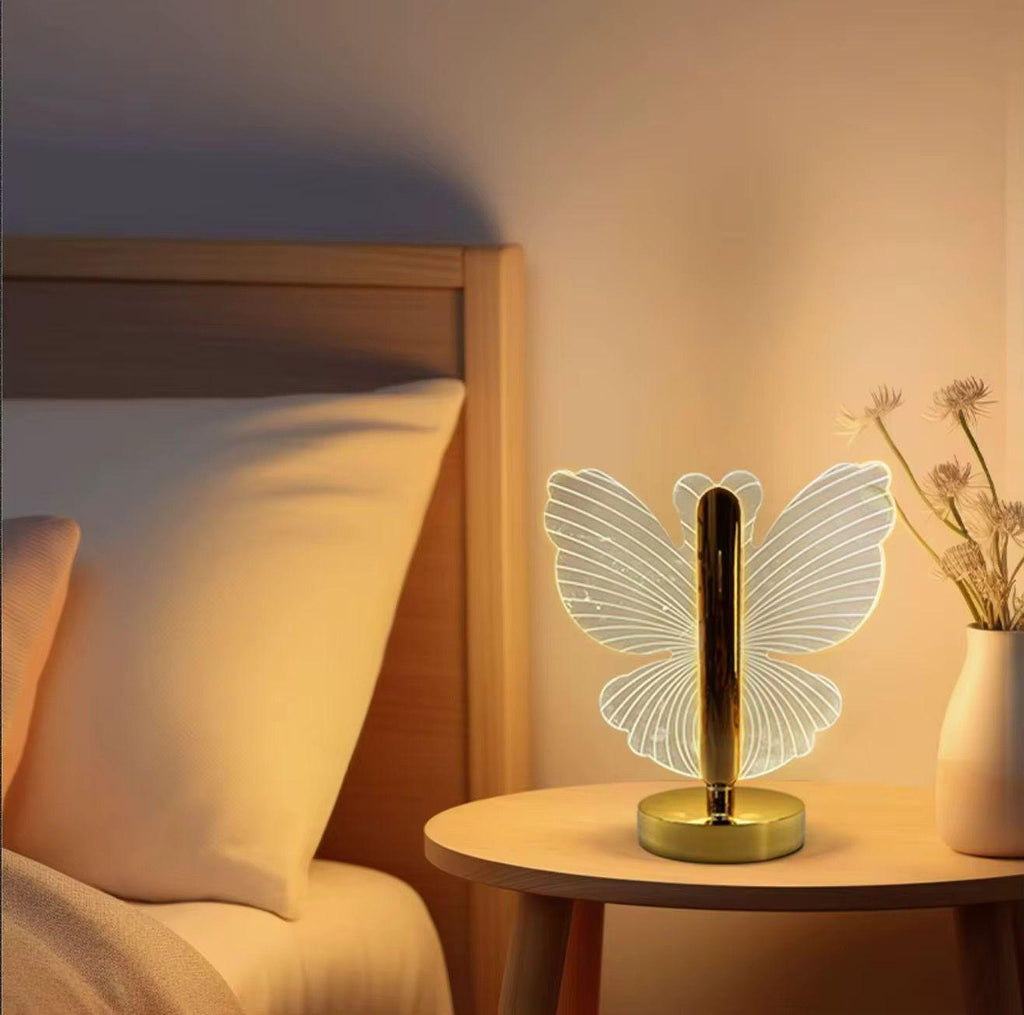 Lampă LED Fluture 3D – Lumină Decorativă Elegantă cu Efect Spectaculos