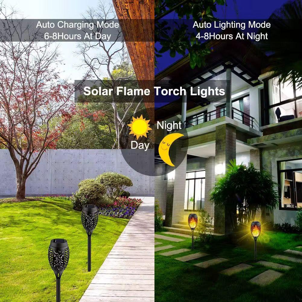 Lampă Solară LED Tip Torță – Iluminare Decorativă pentru Grădină și Curte- SET 4 BUCATI