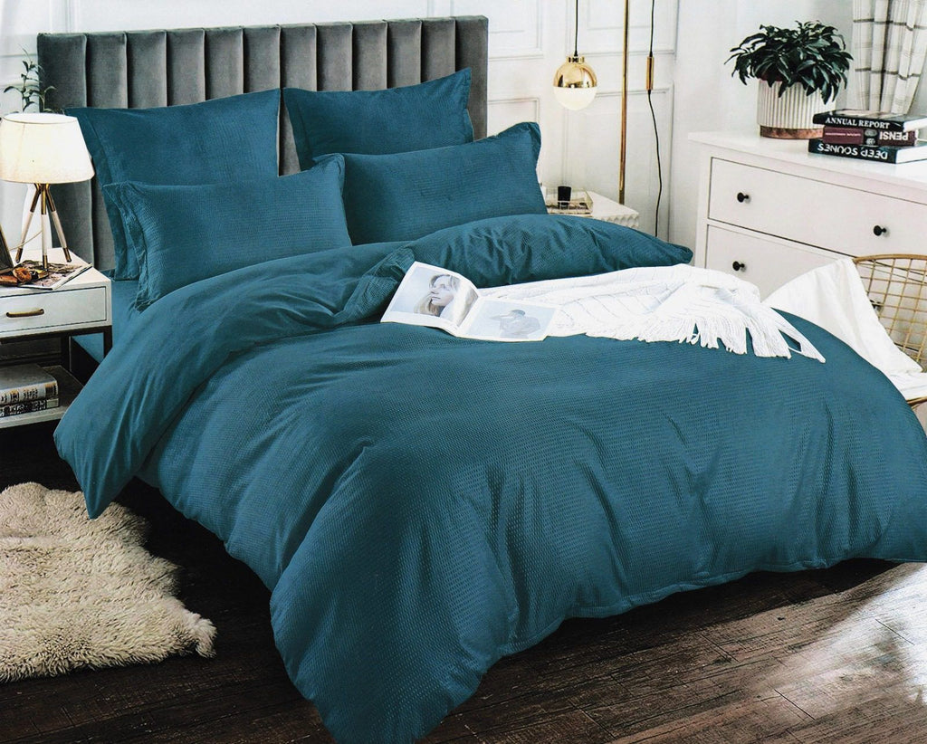 Lenjerie de pat finet creponat 6 piese Casa Pucioasa – set complet pat dublu