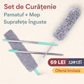 Set de Curățenie 2 în 1 – Pămătuf + Mop pentru Suprafețe Înguste